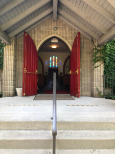 front doors of church opened